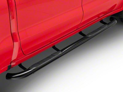 3-Inch Round Side Step Bars; Rocker Mount; Black (20-24 Sierra 2500 HD Crew Cab)