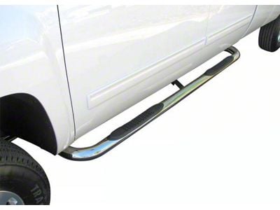 3-Inch Round Side Step Bars; Stainless Steel (20-24 Sierra 2500 HD Crew Cab)