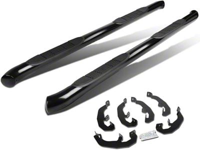 3-Inch Straight Nerf Side Step Bars; Black (20-25 Sierra 2500 HD Double Cab)