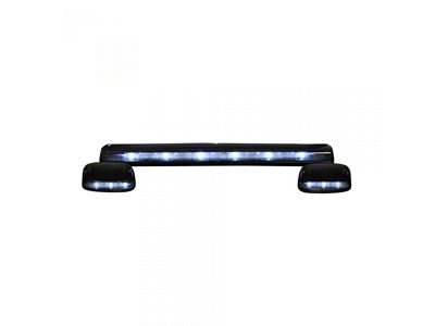 3-Piece White LED Cab Roof Lights; Smoked Lens (07-14 Sierra 2500 HD)