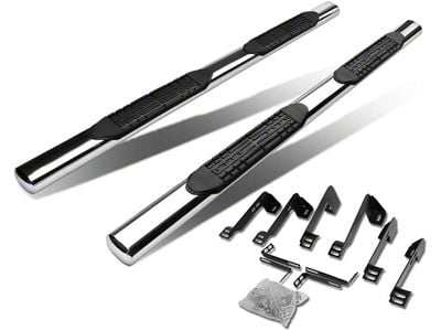 4-Inch Nerf Side Step Bars; Stainless Steel (07-14 Sierra 2500 HD Crew Cab)