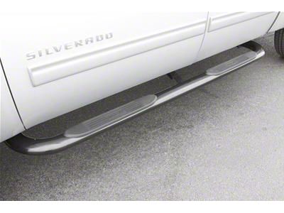 4-Inch Oval Bent Nerf Side Step Bars; Polished Stainless (20-24 Sierra 2500 HD Double Cab)