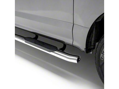 4-Inch Oval Side Step Bars; Stainless Steel (20-24 Sierra 2500 HD Crew Cab)