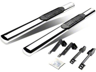 4-Inch Straight Nerf Side Step Bars; Stainless Steel (07-14 Sierra 2500 HD Regular Cab)