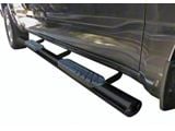 4-Inch Straight Oval Side Step Bars; Semi-Gloss Black (07-19 Sierra 2500 HD Crew Cab)