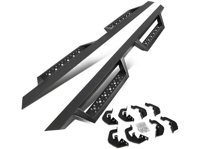 4.50-Inch Nerf Side Step Bars; Black (07-19 Sierra 2500 HD Crew Cab)