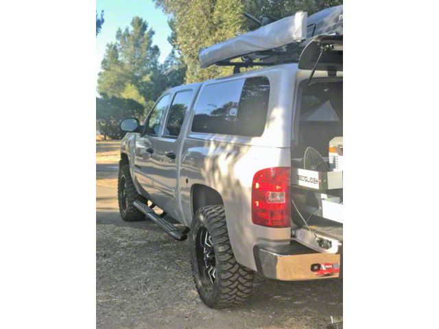 4X Series 4-Inch Oval Side Step Bars; Rocker Mount; Black (07-19 Sierra 2500 HD Crew Cab)