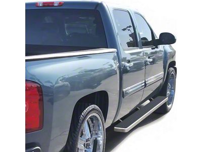 5-Inch iStep Running Boards; Hairline Silver (07-14 Sierra 2500 HD Crew Cab)
