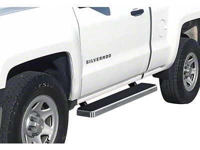 5-Inch iStep Running Boards; Hairline Silver (07-14 Sierra 2500 HD Regular Cab)