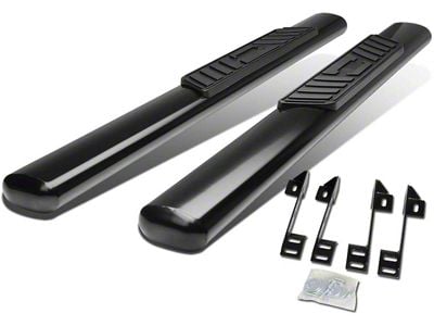 5-Inch Straight Nerf Side Step Bars; Black (07-14 Sierra 2500 HD Regular Cab)