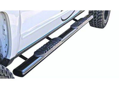 5-Inch Straight Oval Side Step Bars; Body Mount; Semi-Gloss Black (07-14 Sierra 2500 HD Extended Cab)