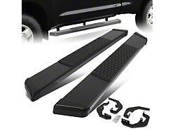 5-Inch Wide Flat Running Boards; Black (07-19 Sierra 2500 HD Regular Cab)