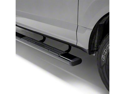 6-Inch Oval Side Step Bars; Black (07-19 6.6L Duramax Sierra 2500 HD Extended/Double Cab)