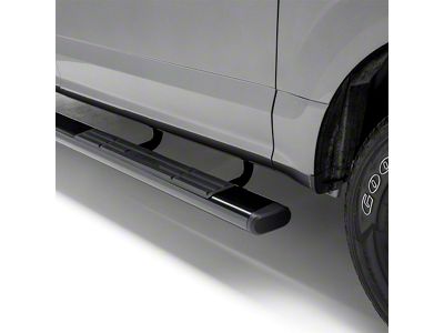 6-Inch Oval Side Step Bars; Black (20-24 Sierra 2500 HD Crew Cab)