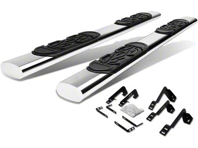 6-Inch Straight Nerf Side Step Bars; Stainless Steel (07-14 Sierra 2500 HD Crew Cab)