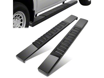 6-Inch Wide Flat Running Boards; Black (20-24 Sierra 2500 HD Regular Cab)