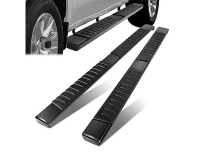 6-Inch Wide Flat Running Boards; Black (20-25 Sierra 2500 HD Crew Cab)