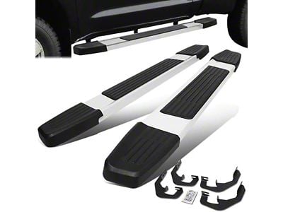 6.25-Inch Running Boards; Silver (07-19 Sierra 2500 HD Regular Cab)