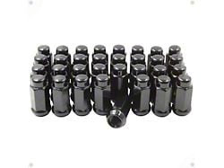 Black Bulge Acorn Lug Nut Kit; 14mm x 1.5; Set of 32 (07-25 Sierra 2500 HD)