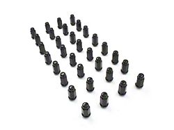 Black XL Bulge Acorn Lug Nut Kit; 14mm x 1.5; Set of 32 (07-25 Sierra 2500 HD)