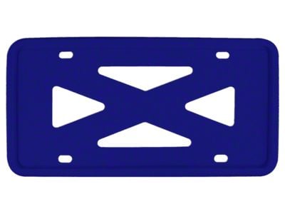 Blank 4-Hole Wide Rail Silicone License Plate Frame; Blue (Universal; Some Adaptation May Be Required)