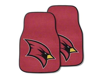 Carpet Front Floor Mats with Saginaw Valley State University Logo; Red (Universal; Some Adaptation May Be Required)