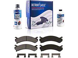 Ceramic Brake Pads with Brake Fluid and Cleaner; Front and Rear (07-10 Sierra 2500 HD)