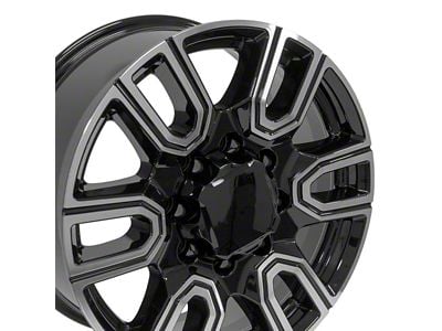 CV96A Black Machined 8-Lug Wheel; 20x8.5; 12mm Offset (07-10 Sierra 2500 HD)