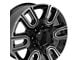 CV96A Black Machined 8-Lug Wheel; 20x8.5; 12mm Offset (07-10 Sierra 2500 HD)