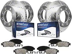 Drilled and Slotted 8-Lug Brake Rotor and Pad Kit; Front and Rear (07-10 Sierra 2500 HD)