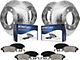 Drilled and Slotted 8-Lug Brake Rotor and Pad Kit; Front and Rear (07-10 Sierra 2500 HD)