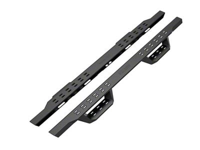 Drop Style Door to Door Nerf Side Step Bars; Black (20-24 Sierra 2500 HD Double Cab)