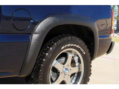 Elite Series Sport Style Fender Flares; Rear; Smooth Black (01-06 Sierra 2500 HD)