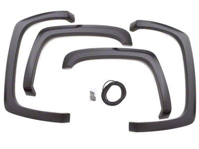 Elite Series Sport Style Fender Flares; Front and Rear; Textured Black (01-06 Sierra 2500 HD)