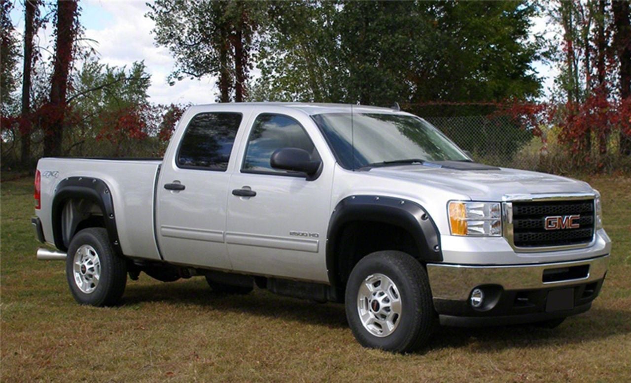 Sierra 2500 Ruff Riderz Fender Flares; Smooth Black (07-14 Sierra 2500 ...