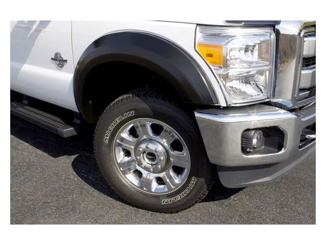 Elite Series Extra Wide Style Fender Flares; Rear; Smooth Black (07-14 Sierra 2500 HD SRW)