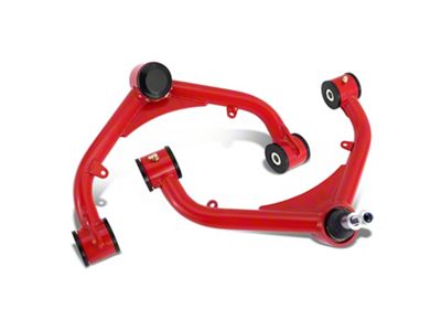 Front Upper Control Arms for 2 to 4-Inch Lift; Red/Black (01-10 Sierra 2500 HD)