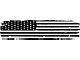 Full Rear Glass Tattered Flag Decal; Gloss Black (07-24 Sierra 2500 HD)