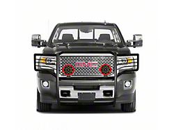 Grille Guard with 7-Inch Round LED Lights; Black (15-19 Sierra 2500 HD, Excluding Denali)