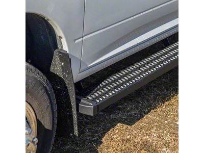 Grip Step 7-Inch Wheel-to-Wheel Running Boards; Textured Black (20-24 Sierra 2500 HD Double Cab w/ 6.90-Foot Standard Box)