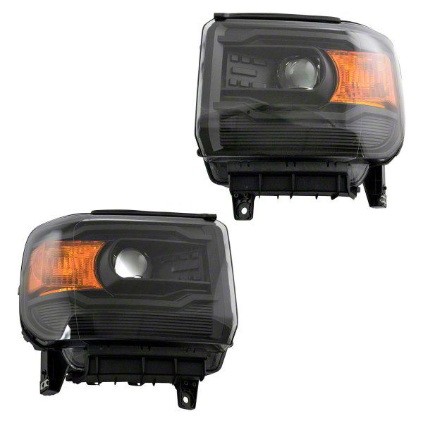 Sierra 2500 Halogen Headlights; Black Housing; Clear Lens (15-19 Sierra ...