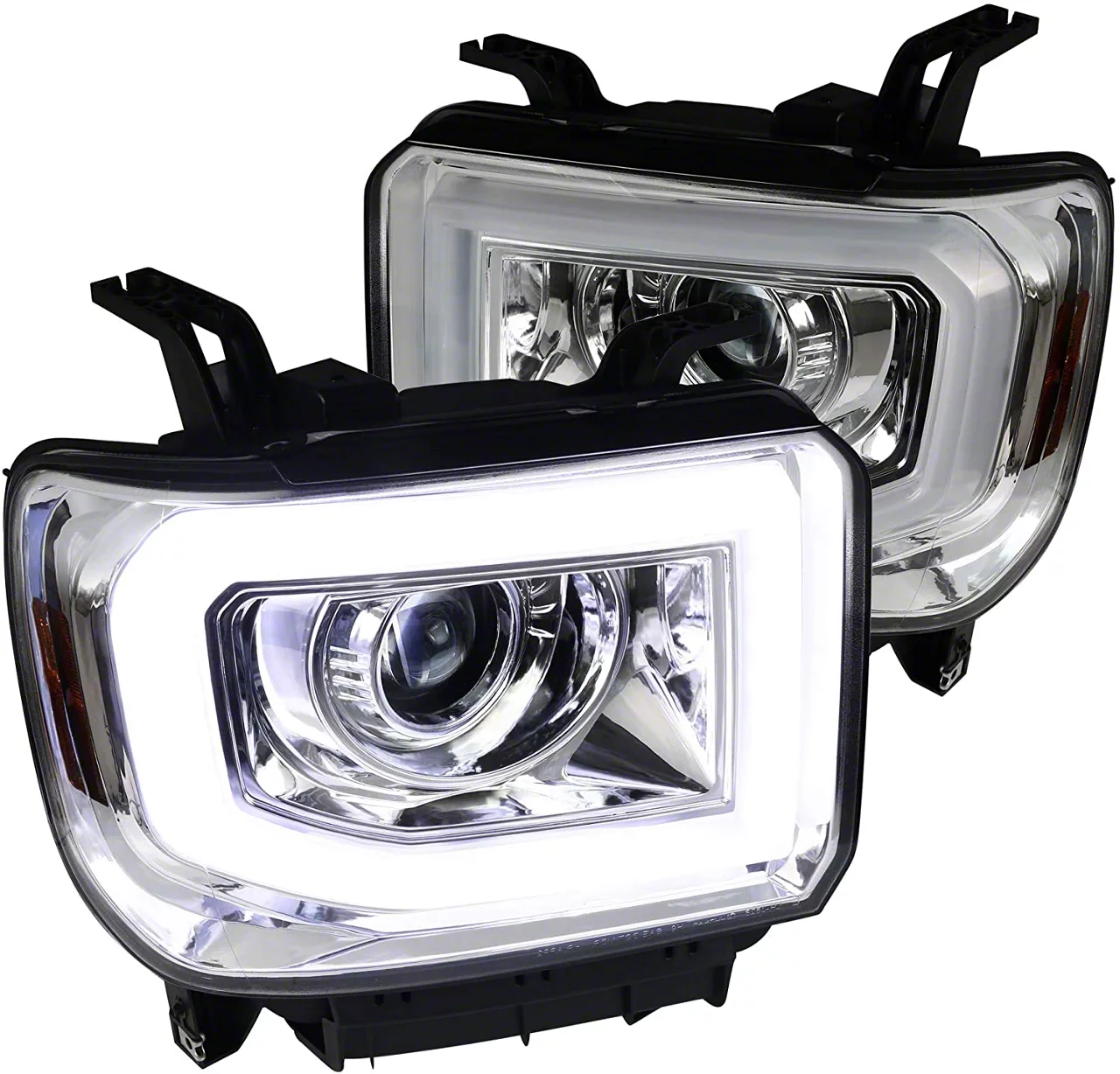 Sierra 2500 LED Bar Projector Headlights; Chrome Housing; Clear Lens ...