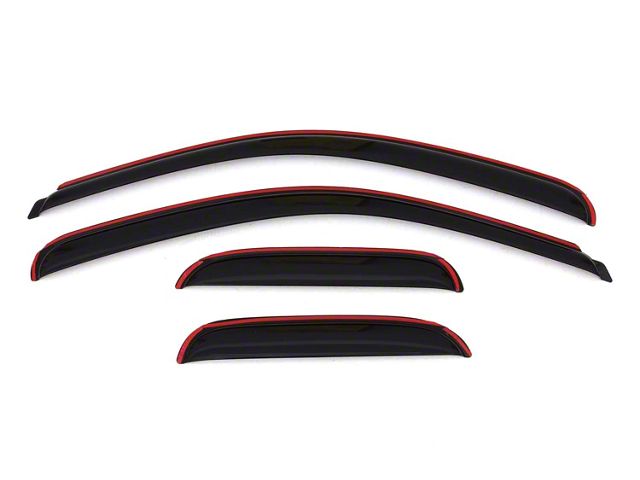 In-Channel Ventvisor Window Deflectors; Front and Rear; Dark Smoke (07-14 Sierra 2500 HD Extended Cab)