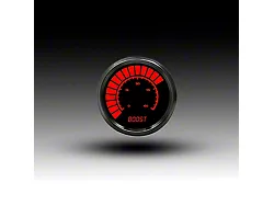 LED Analog Bargraph Boost Gauge with Black Bezel; 2-1/16-Inch; Red; 0-60 PSI (Universal; Some Adaptation May Be Required)