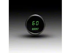 LED Digital Boost Gauge with Black Bezel; 2-1/16-Inch; Green; 0-60 PSI (Universal; Some Adaptation May Be Required)