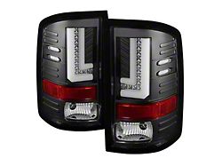 LED Tail Lights; Black Housing; Clear Lens (15-19 Sierra 2500 HD w/ Factory Halogen Tail Lights)