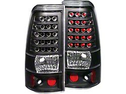 LED Tail Lights; Black Housing; Clear Lens (01-06 Sierra 2500 HD)