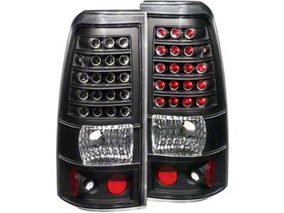 LED Tail Lights; Black Housing; Clear Lens (01-06 Sierra 2500 HD)