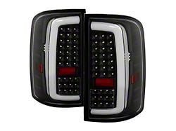 LED Tail Lights; Black Housing; Clear Lens (15-19 Sierra 2500 HD w/ Factory Halogen Tail Lights)