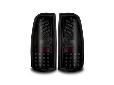 LED Tail Lights; Black Housing; Smoked Lens (01-02 Sierra 2500 HD)